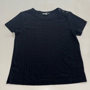 Counterparts Black Textured Top in Poly Blend. Size M. Like new condition. Nice!
